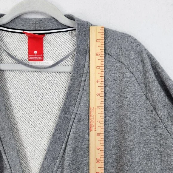 Nike Sweater Womens Large Gray Open Front Cardigan Sweatshirt Long Line Casual - Picture 6 of 14